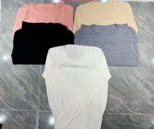 Core - spun yarn waist sweater women's autumn and winter 2025 new foreign - style small pullover with knitted bottoming shirt inside - Negative Apparel