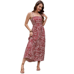 Cotton backless suspender skirt, temperament versatile vacation style dress. - Negative Apparel