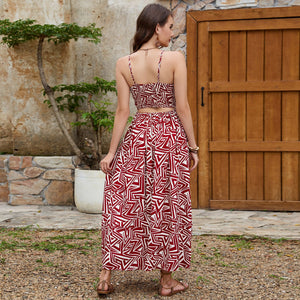 Cotton backless suspender skirt, temperament versatile vacation style dress. - Negative Apparel