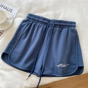 Cotton sports shorts women 2025 summer loose outer wear home pajamas high waist casual shorts - Negative Apparel