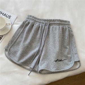 Cotton sports shorts women 2025 summer loose outer wear home pajamas high waist casual shorts - Negative Apparel