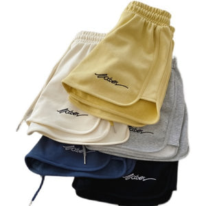 Cotton sports shorts women 2025 summer loose outer wear home pajamas high waist casual shorts - Negative Apparel