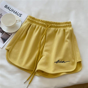 Cotton sports shorts women 2025 summer loose outer wear home pajamas high waist casual shorts - Negative Apparel