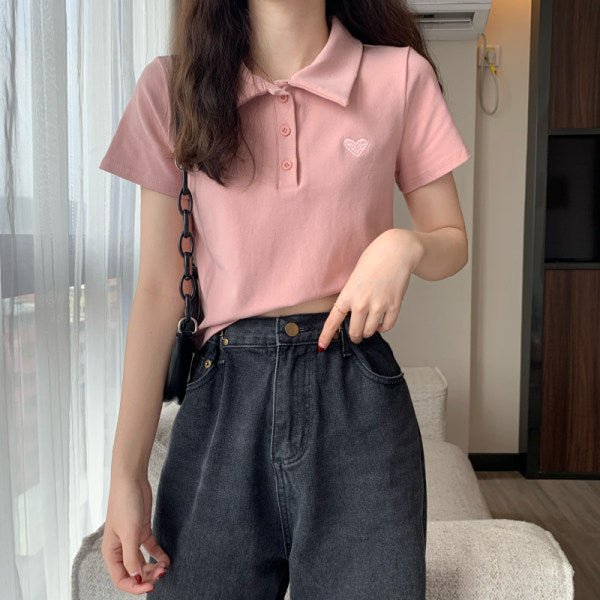 Cotton top new design sense niche t-shirt women's short top - Negative Apparel