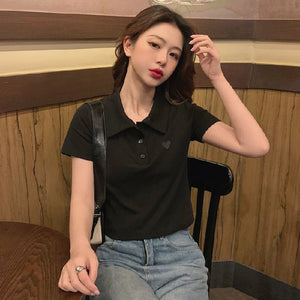 Cotton top new design sense niche t-shirt women's short top - Negative Apparel
