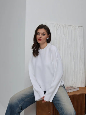 Cross - border European and American semi - turtleneck solid - color sweater women's 2025 autumn and winter new small short top knitted bottoming shirt - Negative Apparel