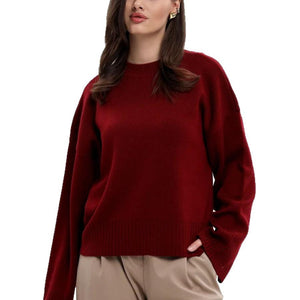 Cross - border European and American semi - turtleneck solid - color sweater women's 2025 autumn and winter new small short top knitted bottoming shirt - Negative Apparel