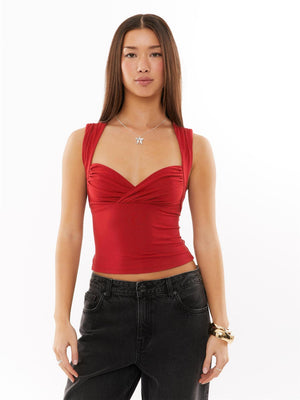 Cross pleated low neck backless sexy hot girl fashion vest women's 2025 new - Negative Apparel