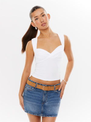 Cross pleated low neck backless sexy hot girl fashion vest women's 2025 new - Negative Apparel