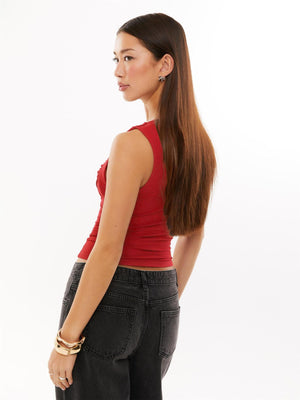 Cross pleated low neck backless sexy hot girl fashion vest women's 2025 new - Negative Apparel