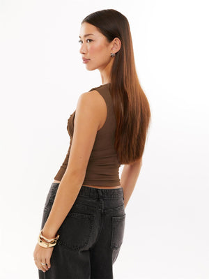 Cross pleated low neck backless sexy hot girl fashion vest women's 2025 new - Negative Apparel