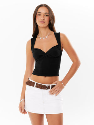 Cross pleated low neck backless sexy hot girl fashion vest women's 2025 new - Negative Apparel