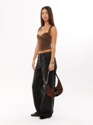 Cross pleated low neck backless sexy hot girl fashion vest women's 2025 new - Negative Apparel