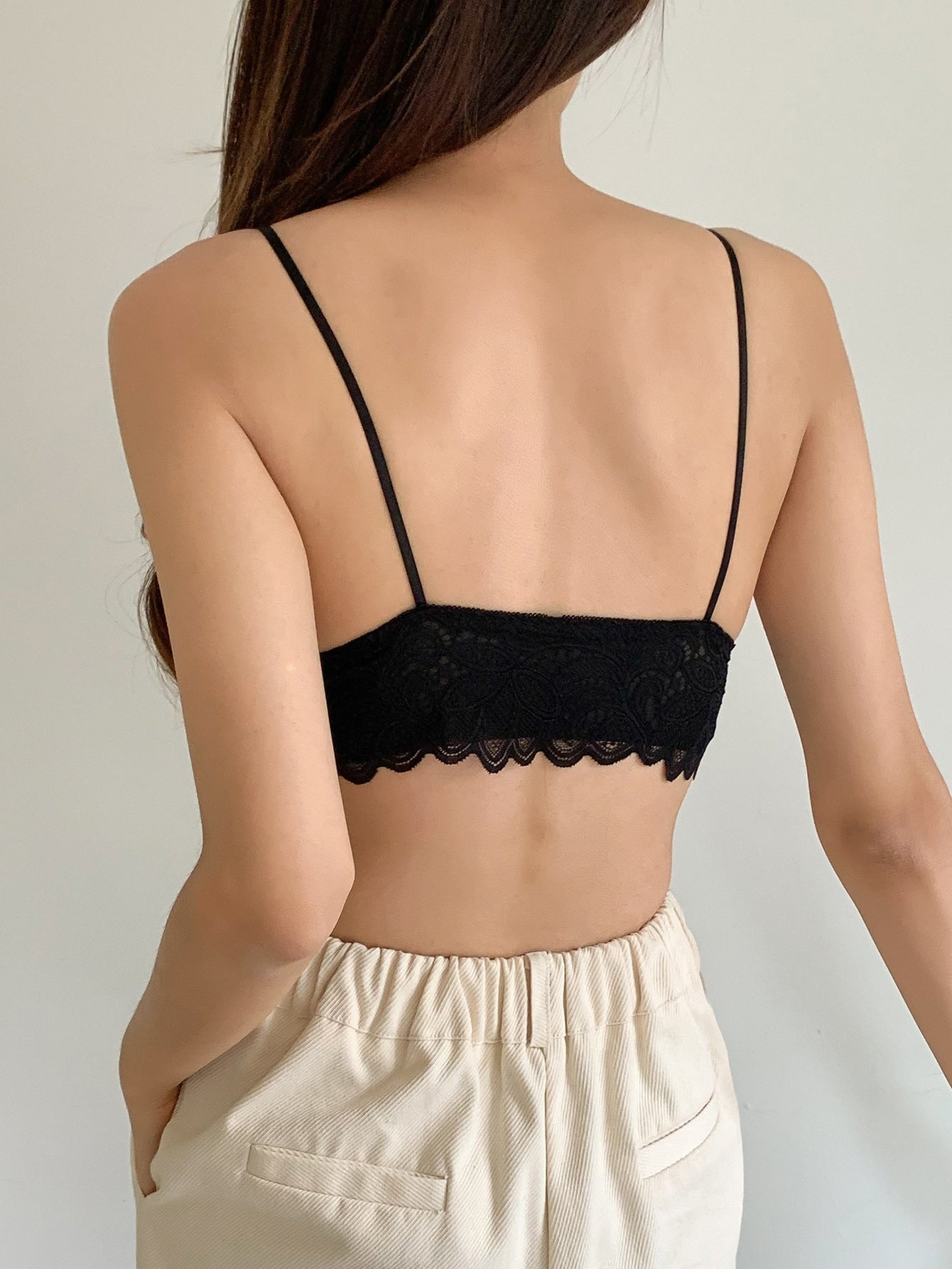 DAZY Solid Floral Lace Cami Top - Negative Apparel