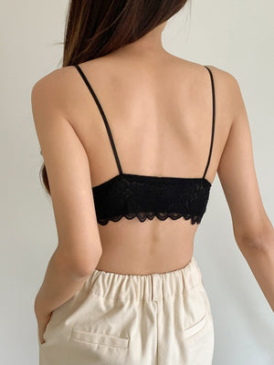 DAZY Solid Floral Lace Cami Top - Negative Apparel