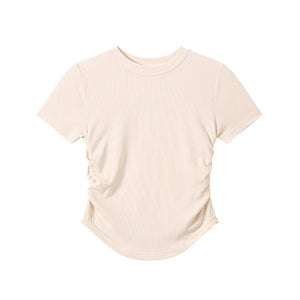 Dopamine wears a round neck short - sleeved T-shirt for women's short slim - fitting summer inner top and outer Spice Girl bottoming shirt tide - Negative Apparel