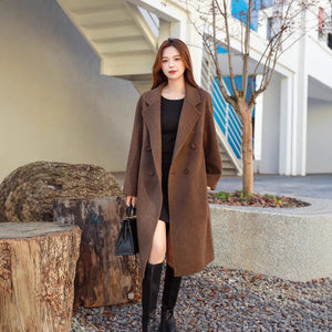 Double - sided wool coat women's medium and long 2025 autumn and winter new cocoon high - end woolen coat - Negative Apparel