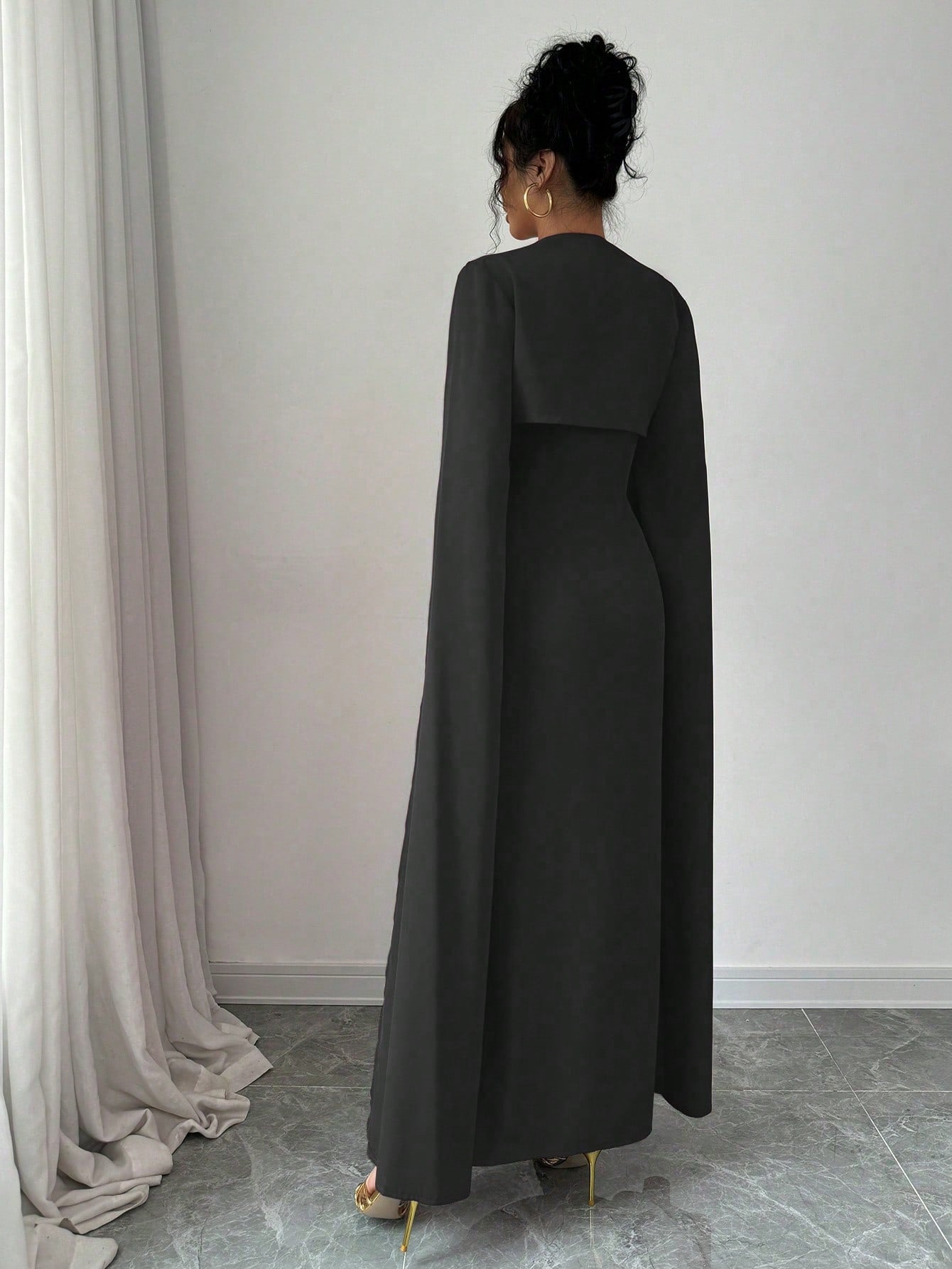 Elegant Elegant Short Jacket With Split Long Sleeves, Fitted Waist Party Dress Suit With Dress For Women - Negative Apparel