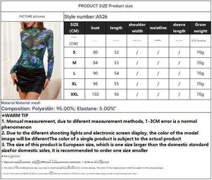 Elegant flower fashion flower printing small stand - up collar mesh fungus edge women's top - Negative Apparel