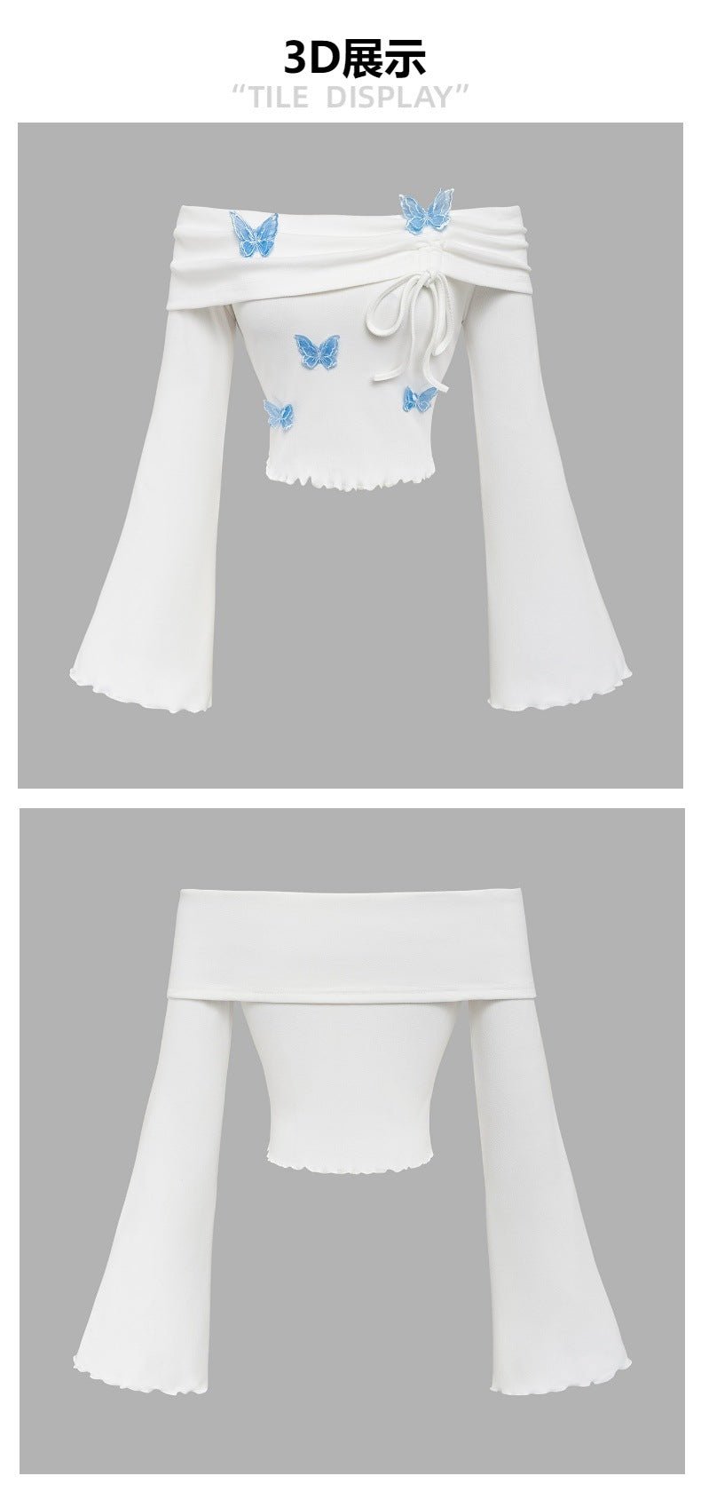 Elegant German Velvet Drawstring Horn - Sleeve Crop Top β Spring 2025 - Negative Apparel