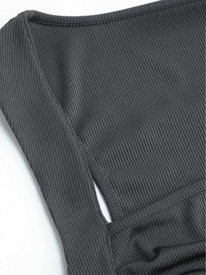 Elegant sxy knitted small pit design pleated waist slimming bodycon dress - Negative Apparel