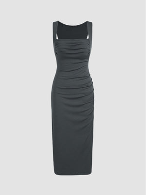 Elegant sxy knitted small pit design pleated waist slimming bodycon dress - Negative Apparel