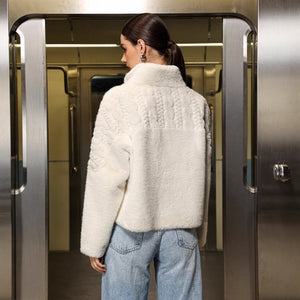 Elegant White Fur Short Coat for Women | Temperament Commuter Korean Style - Negative Apparel