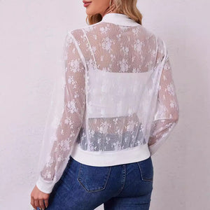 Elegant women's Bud - splicing zipper front - style Hugh jacket - Negative Apparel