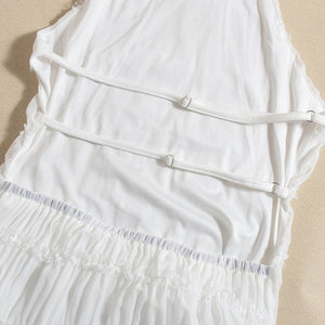 Ethereal Muse | Backless Pleated Halter Maxi Dress - Negative Apparel