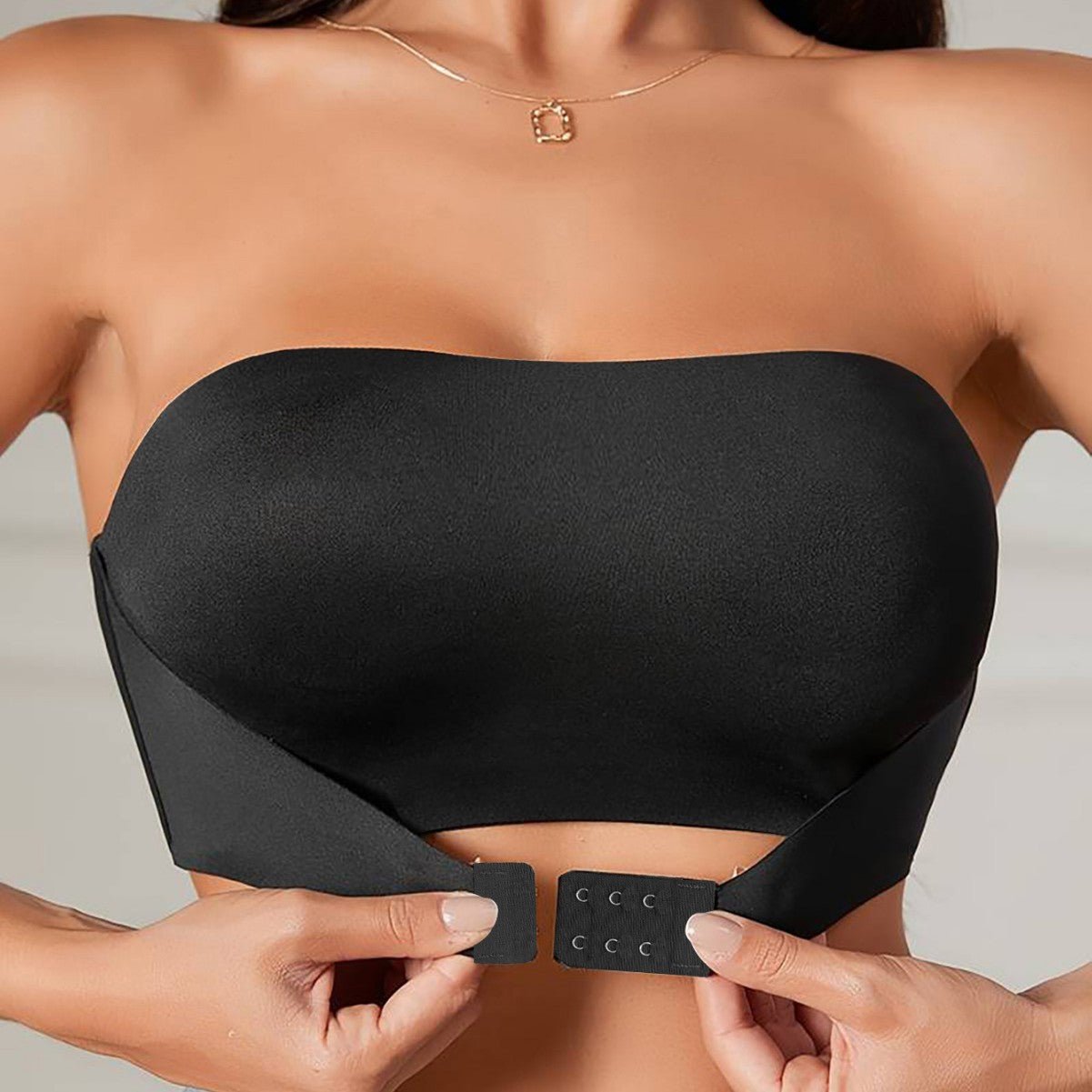 European and American sexy seamless front buckle tube top underwear, anti - light thin underwear, do not fall off the upper support, gather chest wrapping and beautiful back underwear women - Negative Apparel