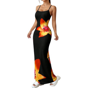 European and American style suspender dress tight hip wrap step dress - Negative Apparel