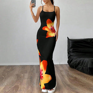 European and American style suspender dress tight hip wrap step dress - Negative Apparel