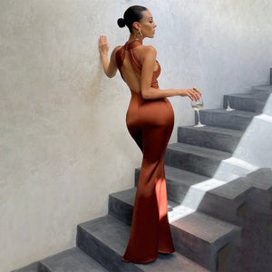 European style women's dress slim backless high - end fishtail dress - Negative Apparel