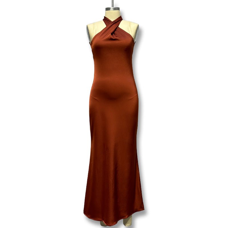 European style women's dress slim backless high - end fishtail dress - Negative Apparel