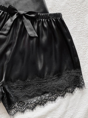 Eyelash Lace Satin Cami PJ Set - Negative Apparel