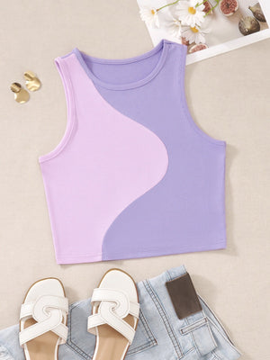 EZwear Color Block Ribbed Knit Tank Top - Negative Apparel
