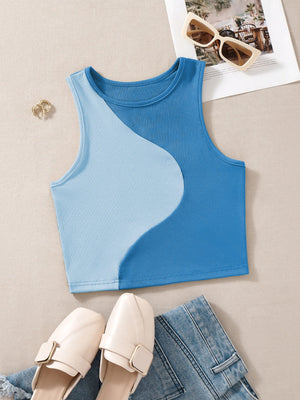 EZwear Color Block Ribbed Knit Tank Top - Negative Apparel