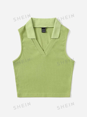 EZwear V-collar Solid Tank Top - Negative Apparel