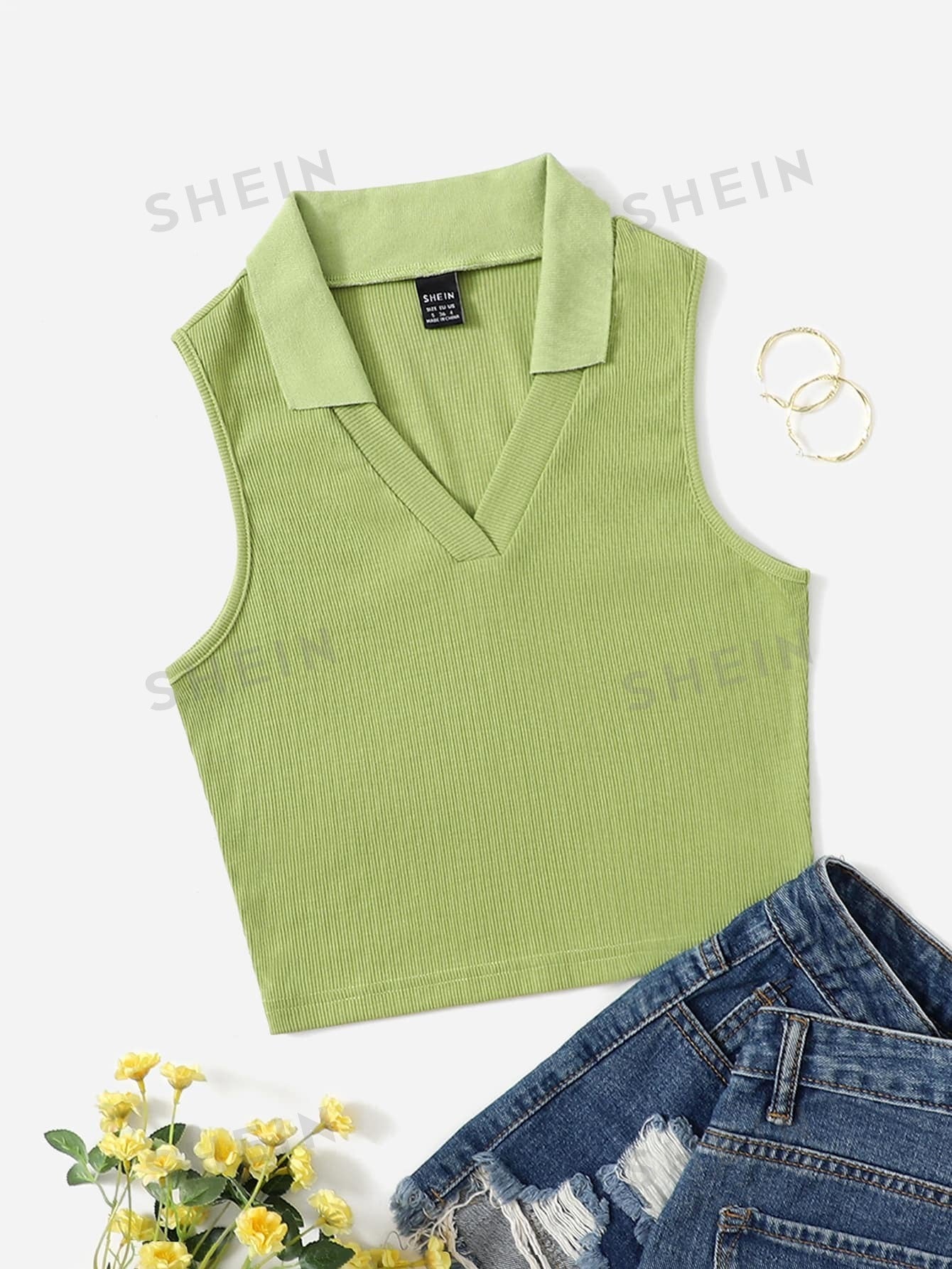 EZwear V-collar Solid Tank Top - Negative Apparel