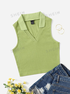 EZwear V-collar Solid Tank Top - Negative Apparel