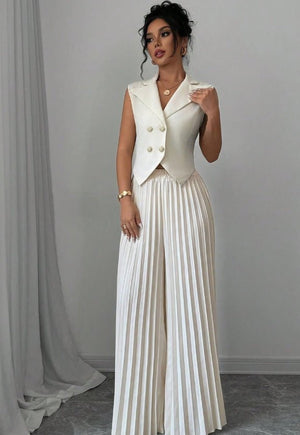 Fashion vest vest pleated skirt set women's clothing - Negative Apparel