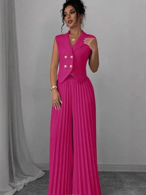 Fashion vest vest pleated skirt set women's clothing - Negative Apparel