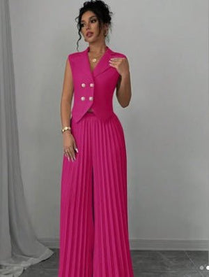 Fashion vest vest pleated skirt set women's clothing - Negative Apparel