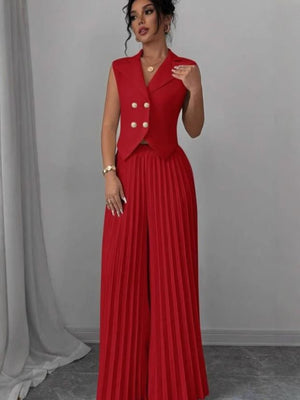 Fashion vest vest pleated skirt set women's clothing - Negative Apparel