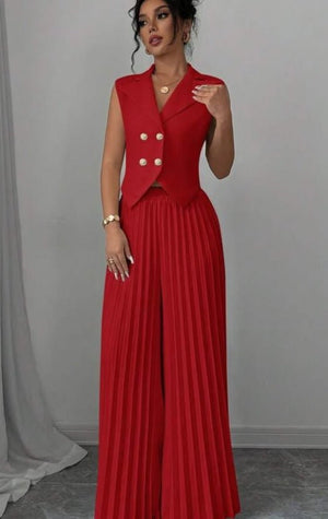 Fashion vest vest pleated skirt set women's clothing - Negative Apparel