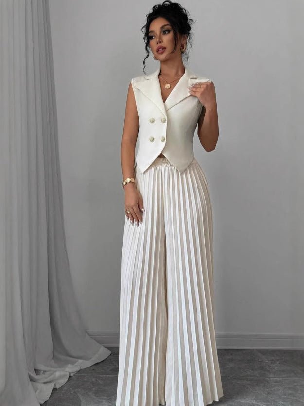 Fashion vest vest pleated skirt set women's clothing - Negative Apparel