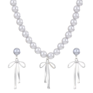 Fashionable and popular jewelry set, elegant diamond zircon necklace, earrings and ring combination set, bridal party accessories - Negative Apparel