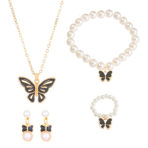 Fashionable and popular jewelry set, elegant diamond zircon necklace, earrings and ring combination set, bridal party accessories - Negative Apparel