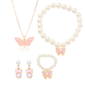 Fashionable and popular jewelry set, elegant diamond zircon necklace, earrings and ring combination set, bridal party accessories - Negative Apparel