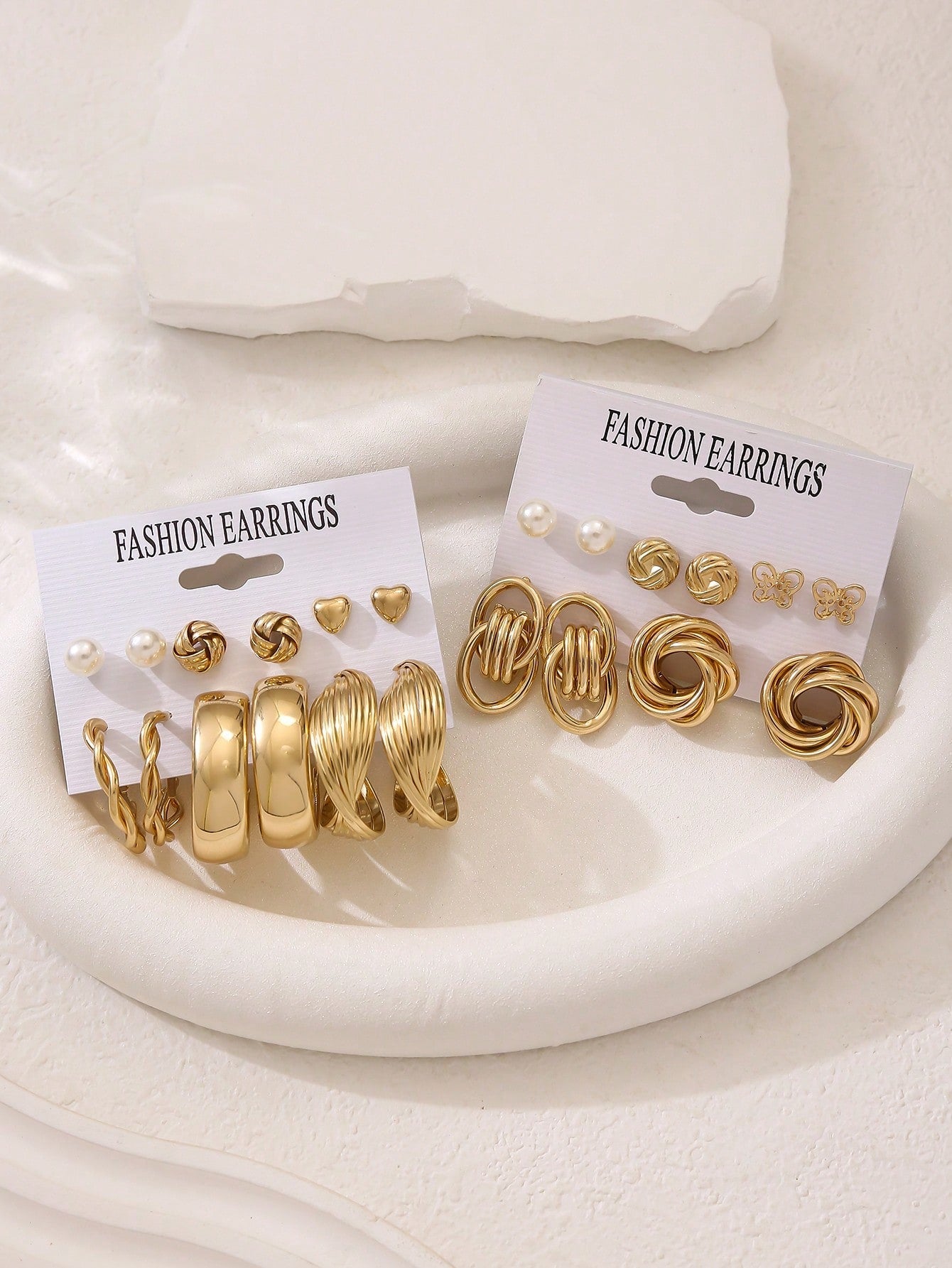 Fashionable Bohemian Style Metal Women Earrings Set, Geometric Exaggerated Design Jewelry Suitable For Daily, Party Wear, Holiday Gift - Negative Apparel